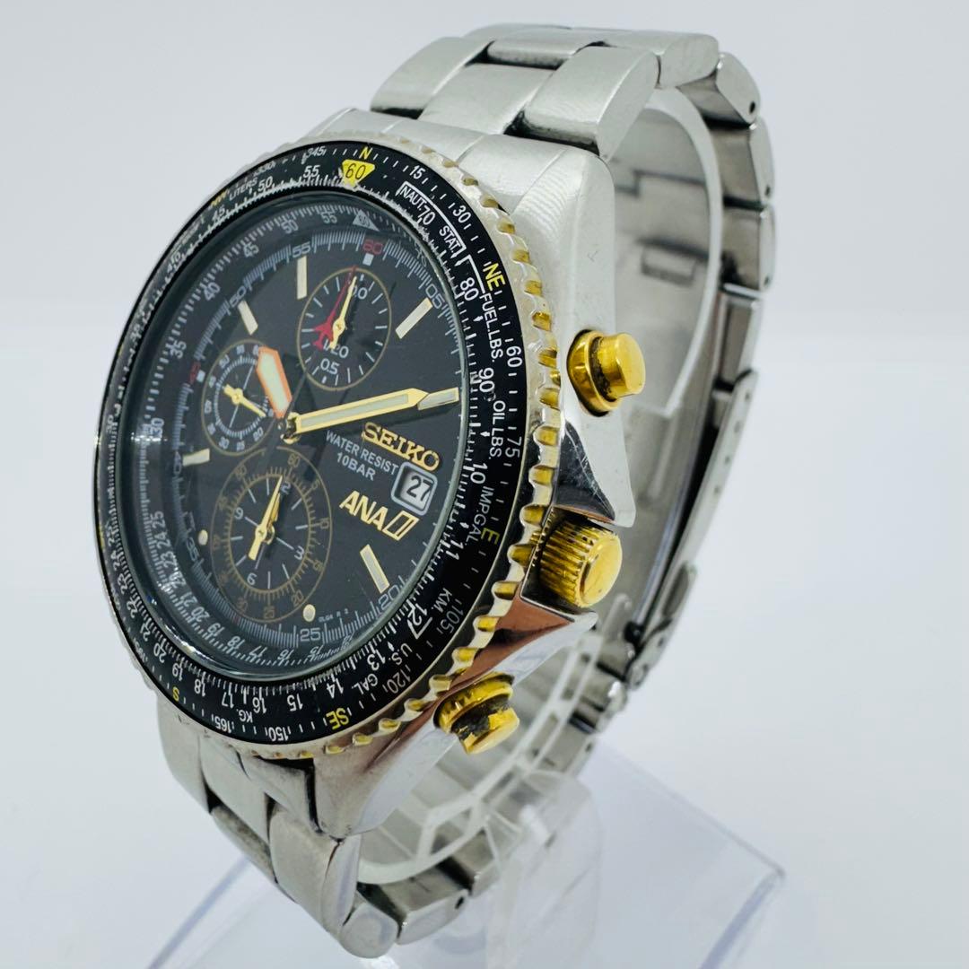 ✨セイコー✨ANAコラボ✨フライトマスター✨クロノグラフ✨タキメーター✨腕時計✨
