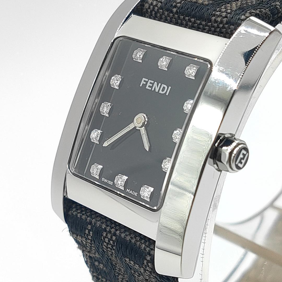 FENDI　フェンディ　7000L　12Pダイヤ　レディース腕時計　ズッカ柄