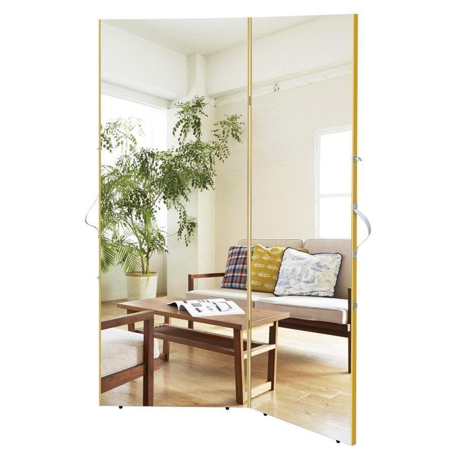 割れない鏡 軽量 ダンスミラー 大型鏡 160cm 姿見 全身鏡 金 2055