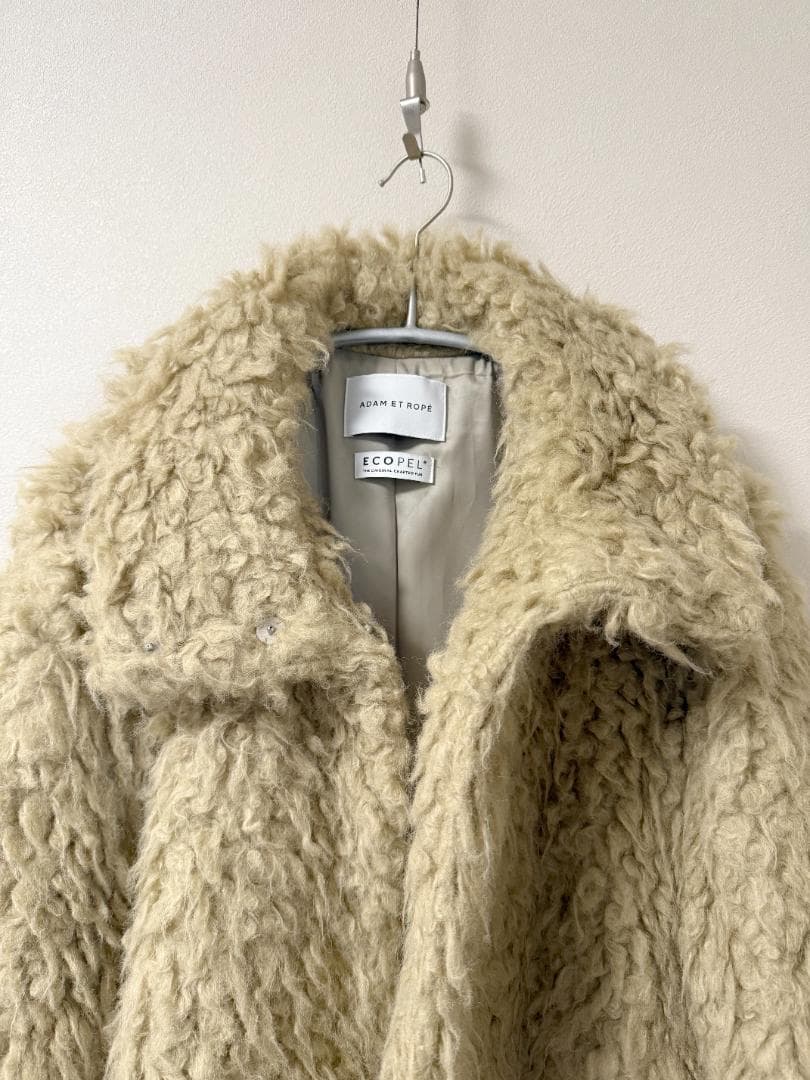 ADAM ET ROPE' FEMME EcopeLループファーハーフコート