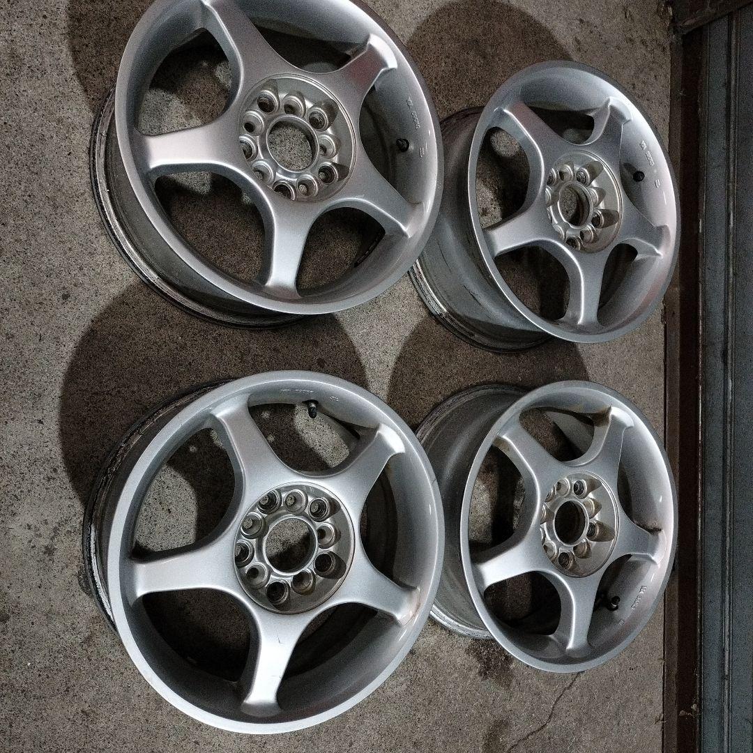 シルバー 5本スポーク ホイール 15インチ 4本セット