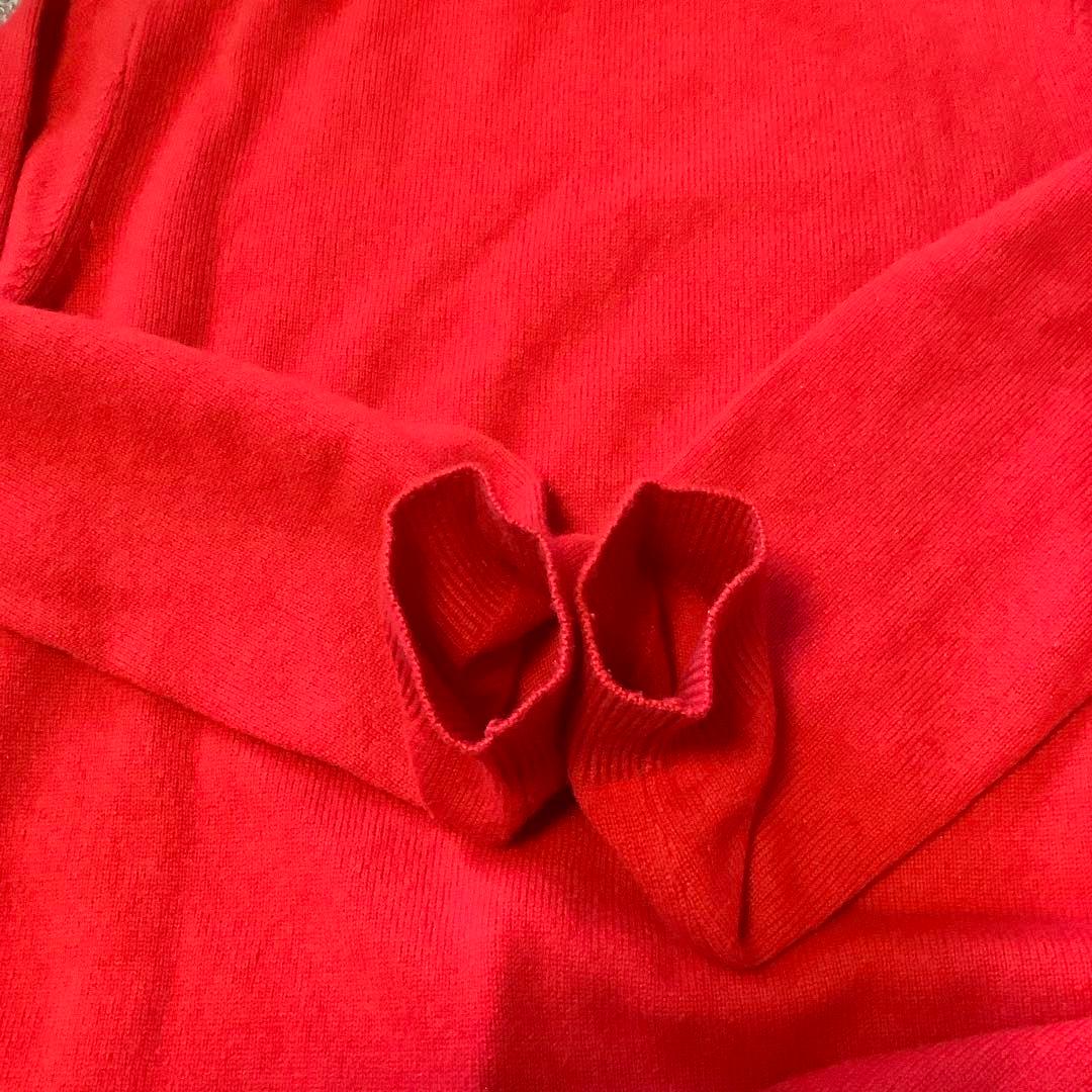 【カシミア100%】ミズノ　MIZUNO タートルネックセーター　レッド　3L