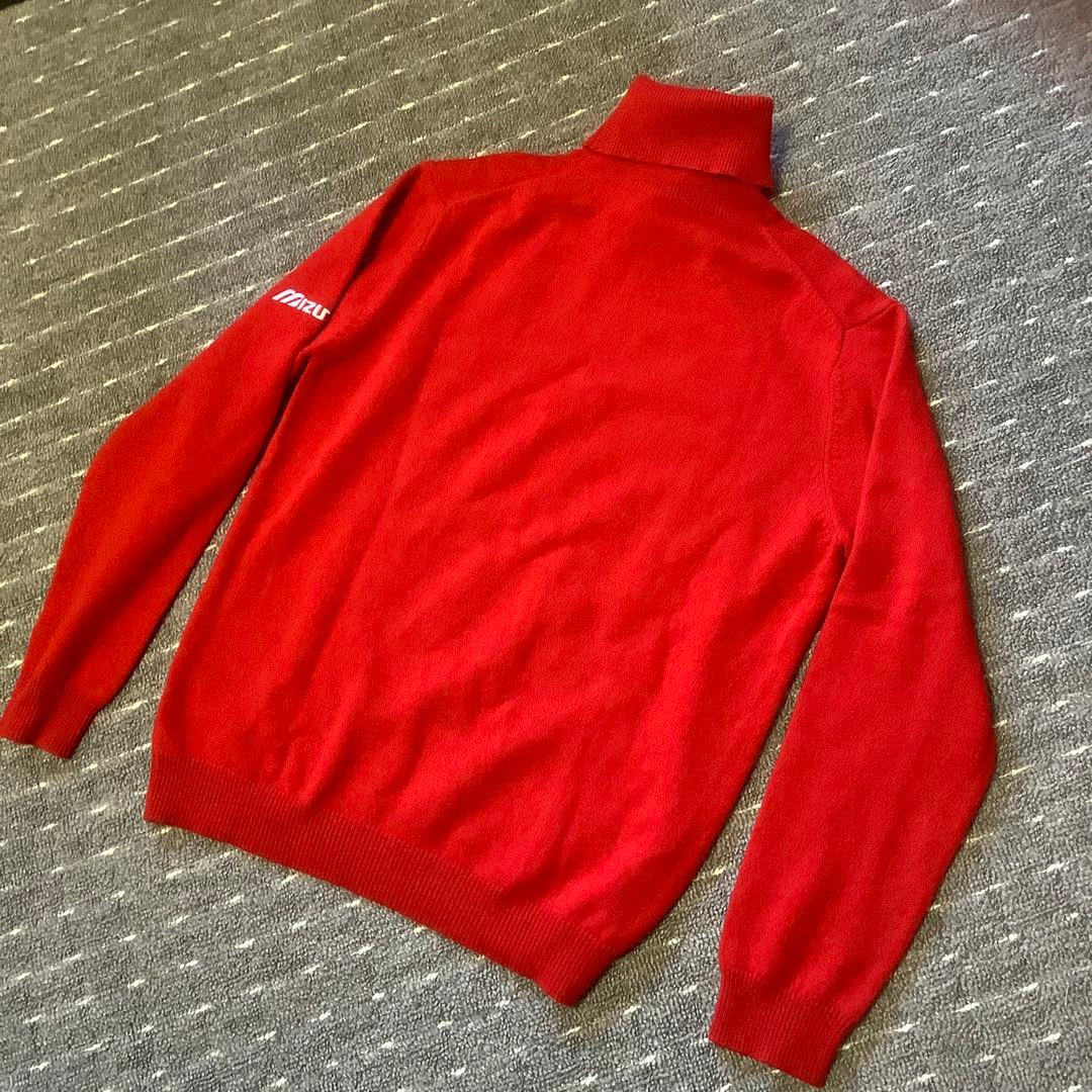 【カシミア100%】ミズノ　MIZUNO タートルネックセーター　レッド　3L