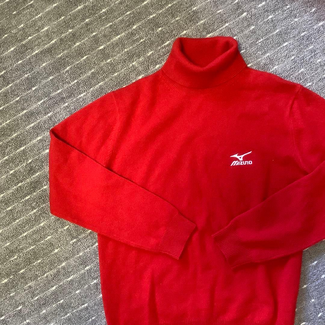 【カシミア100%】ミズノ　MIZUNO タートルネックセーター　レッド　3L
