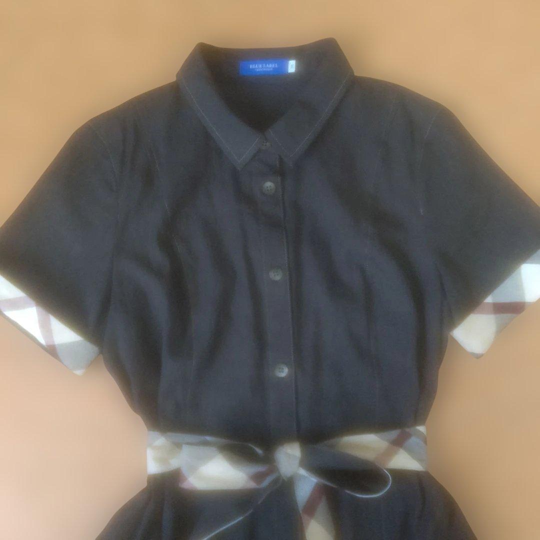 美品★ブルーレーベルクレストブリッジ★黒ロングワンピース★38