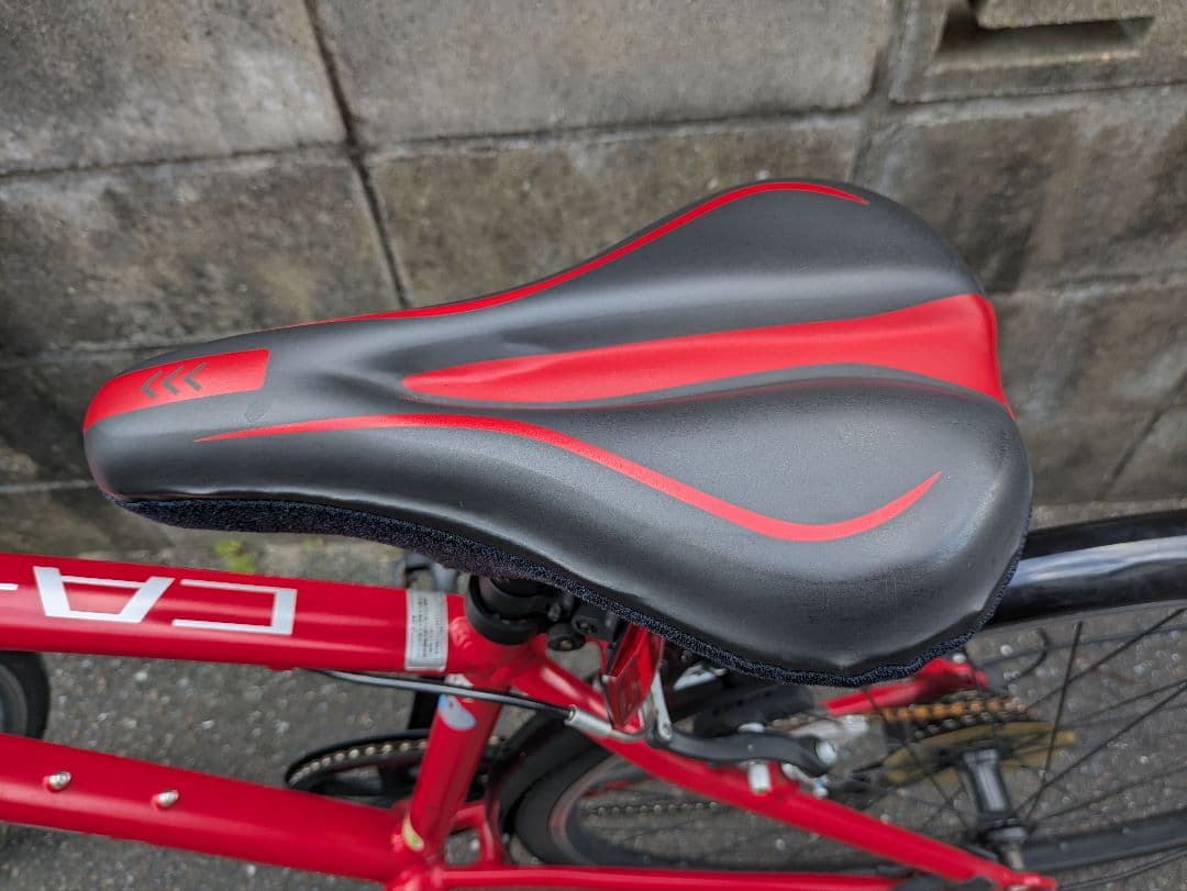 クロスバイク レッド アルミフレーム