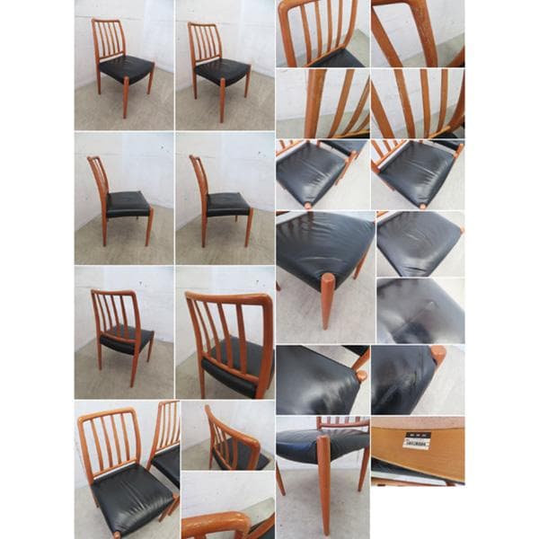 アクタス■日進木工■北欧デザイン■飛騨■本革■ダイニングチェア■ナラ材■2脚■