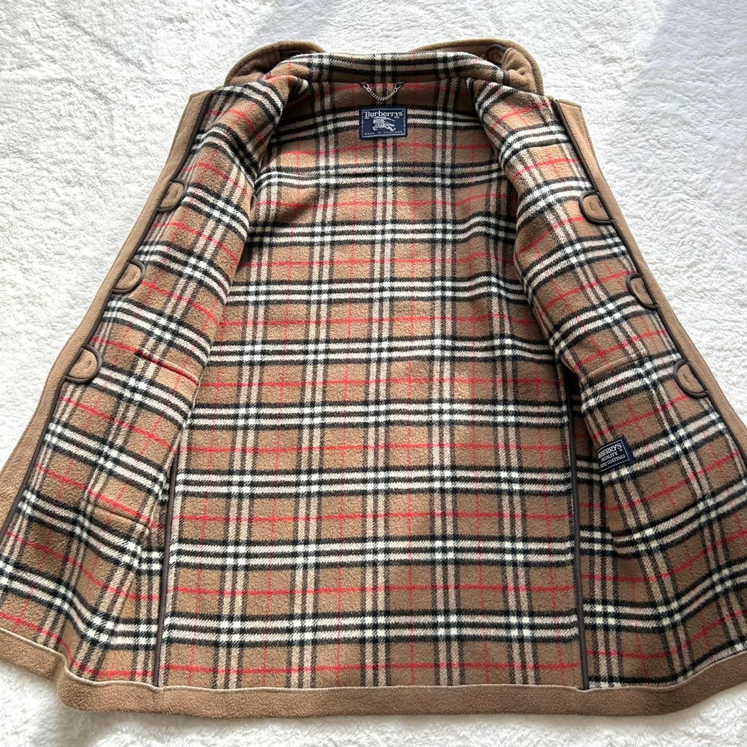 【美品】バーバリー ノバチェック ダッフルコート ロング 英国製 キャメル