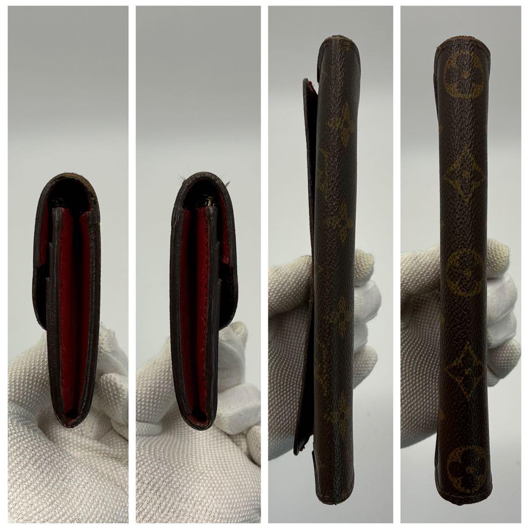 ルイヴィトン　ポルトフォイユエミリー　モノグラム 長財布　レッド