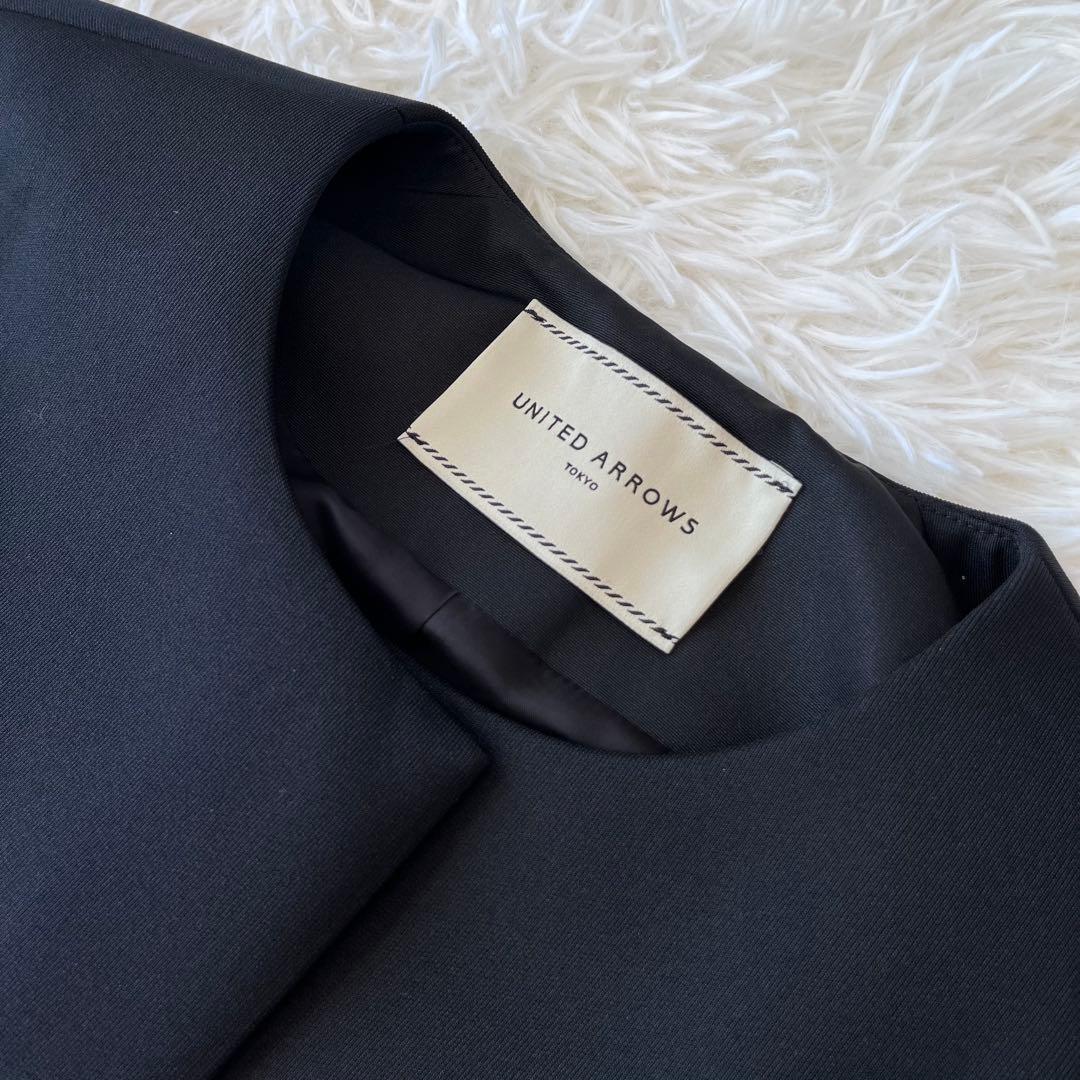 美品✨UNITED ARROWS SPONGY フレアスリーブ コート ブラック