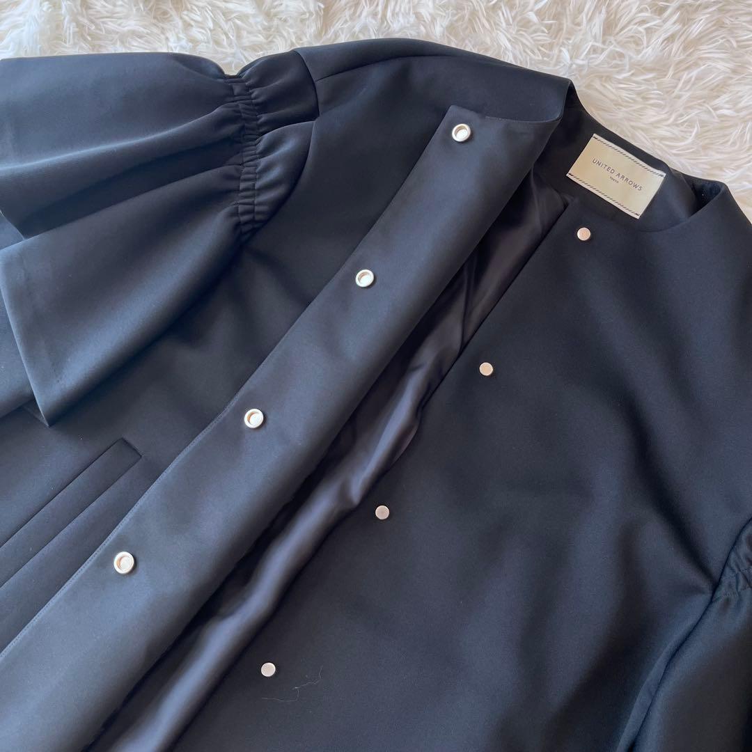 美品✨UNITED ARROWS SPONGY フレアスリーブ コート ブラック