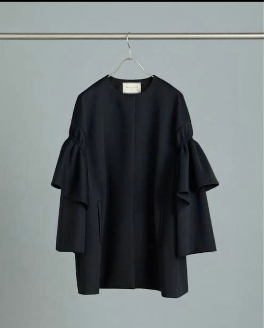 美品✨UNITED ARROWS SPONGY フレアスリーブ コート ブラック