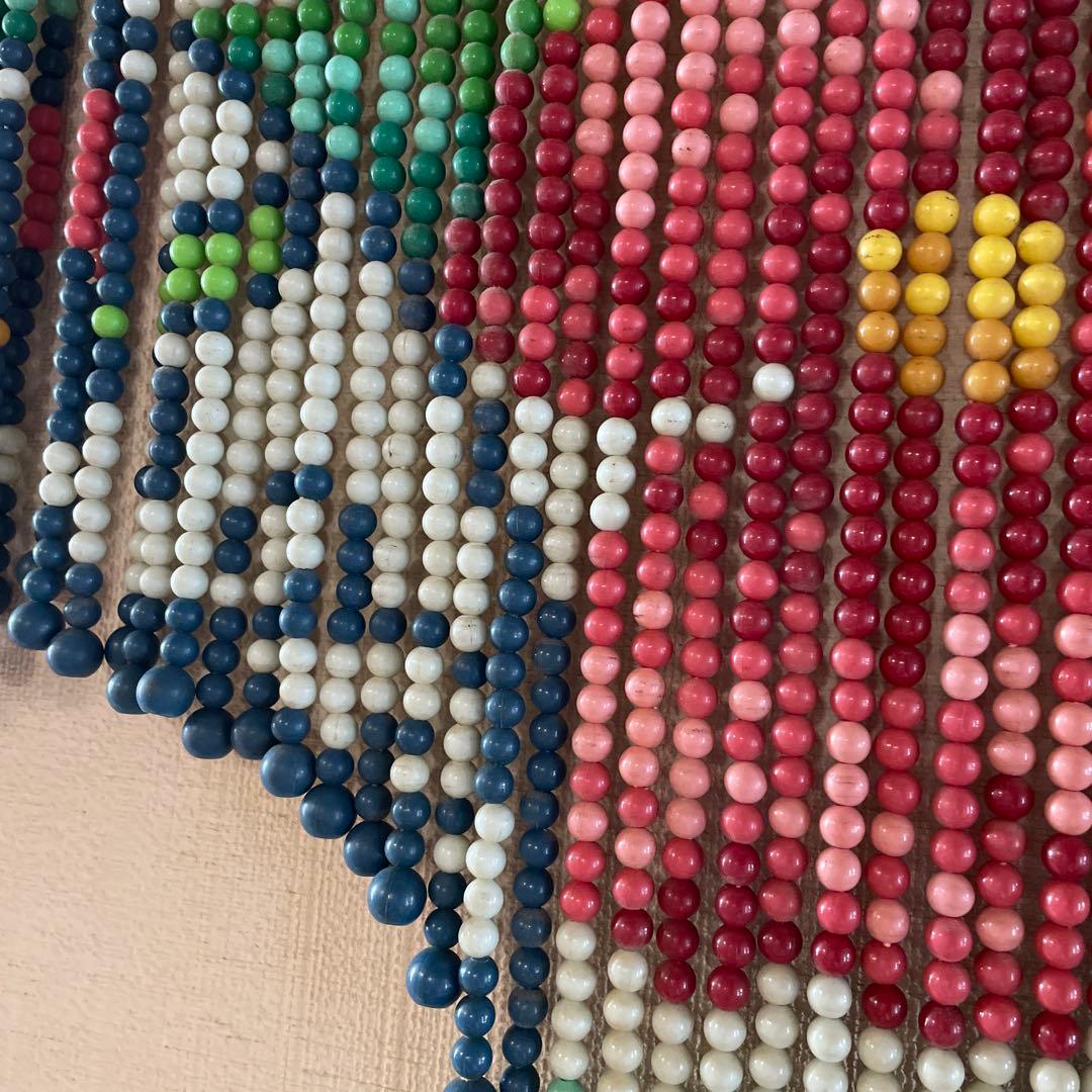 花柄ビーズのれん 花柄 レトロ 珠のれん すだれ