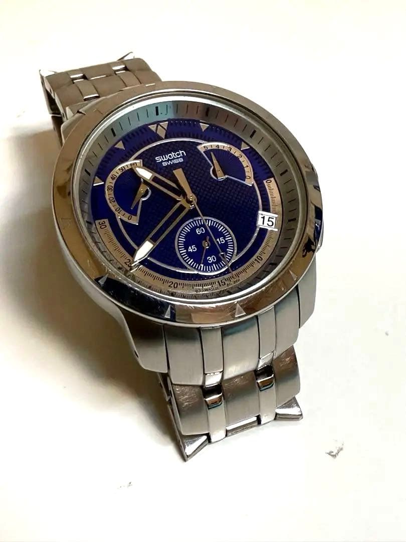 スウォッチ レトログラード YRS400G DARK STEEL