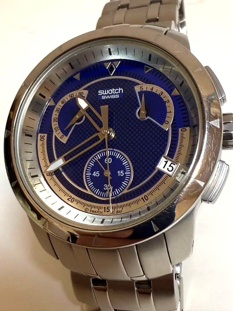 スウォッチ レトログラード YRS400G DARK STEEL