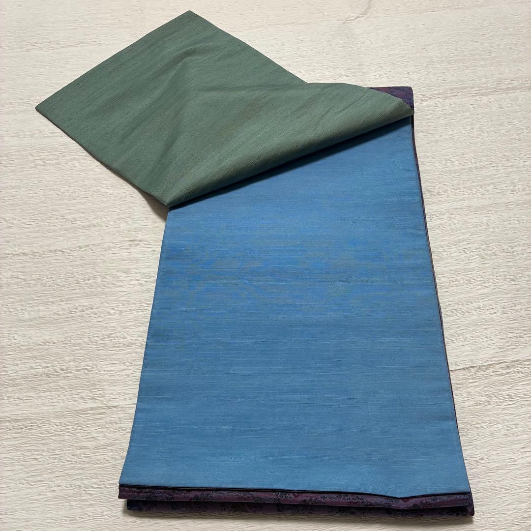 m-2 花兎　正絹　紬地　両面　全通　袋帯