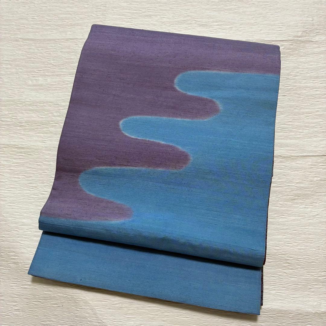 m-2 花兎　正絹　紬地　両面　全通　袋帯