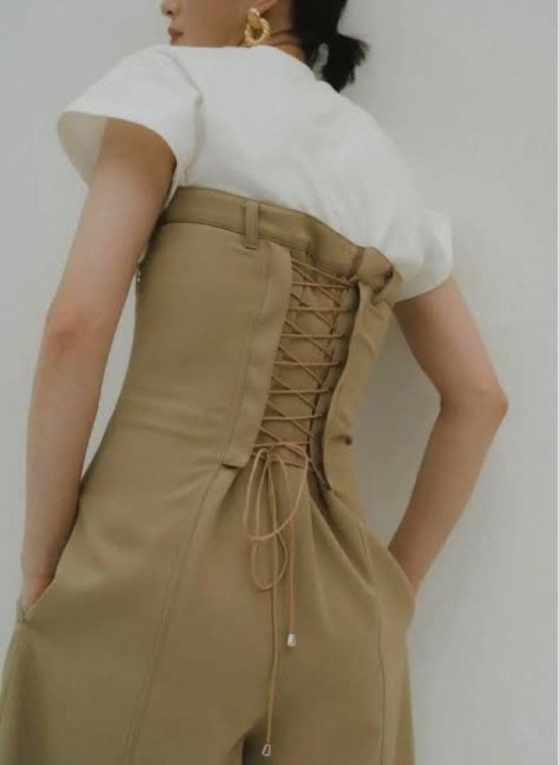 サロペット・オーバーオール・オールインワン Knuth Marf lace up all in one beige
