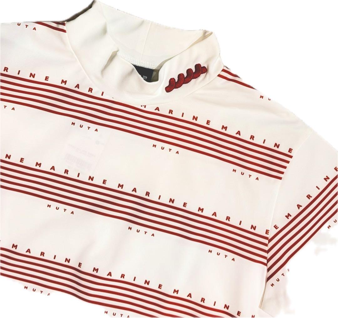 【新品】ムータマリン　ゴルフウェア　メンズ　半袖　モックネック　赤