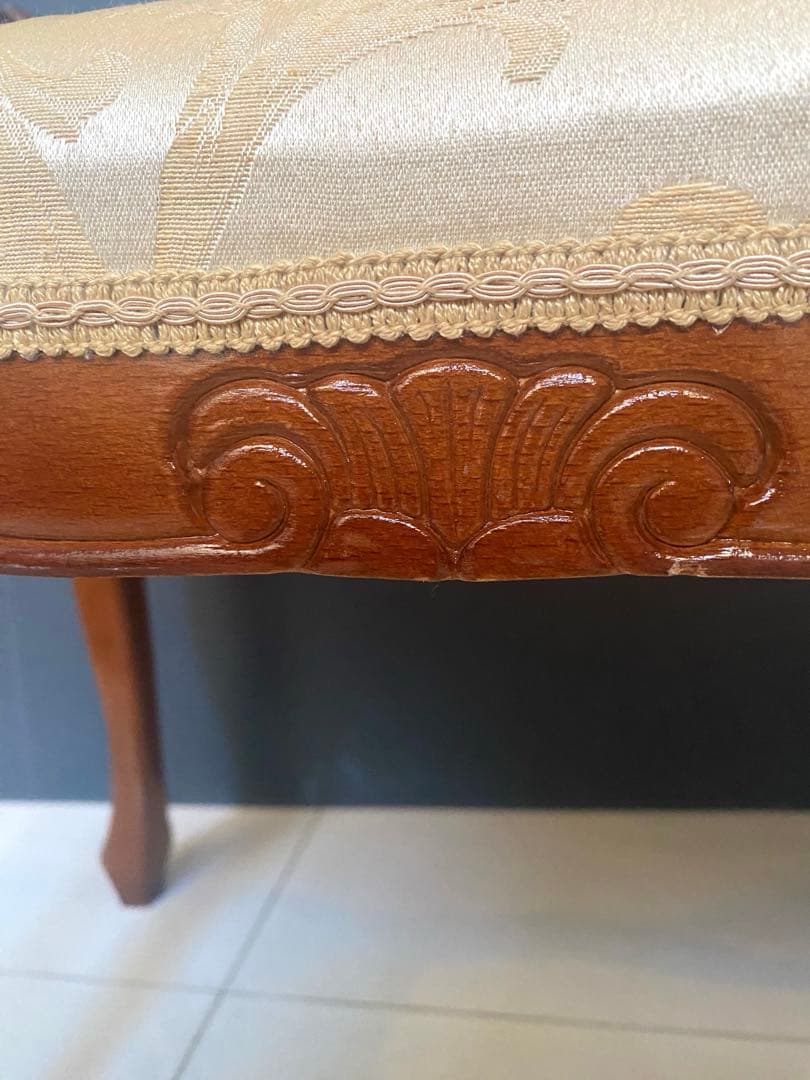 タロッコ 肘付きスツール 布張り ゴブラン チェア ストライプ イタリア製