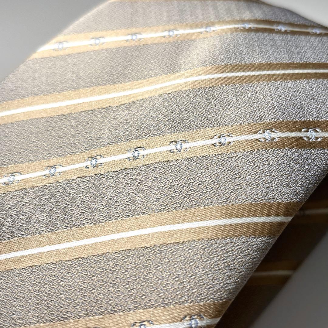 CHANEL ネクタイ 未使用 ココマーク ゴールド レジメンタル