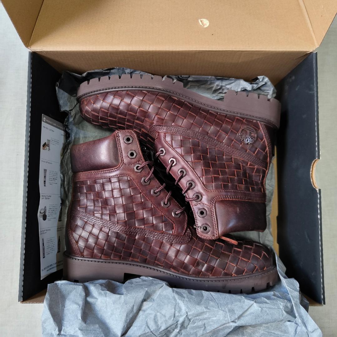ティンバーランド 6インチプレミアムブーツ 編み込み ブラウン 26cm