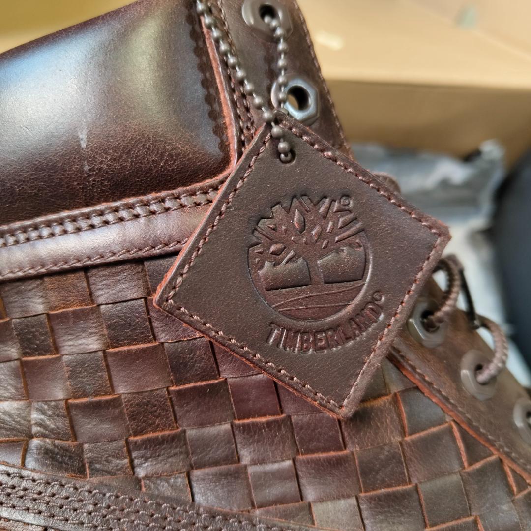 ティンバーランド 6インチプレミアムブーツ 編み込み ブラウン 26cm