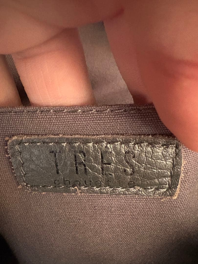 00s レザースタッズバッグ　archive TRES グレー