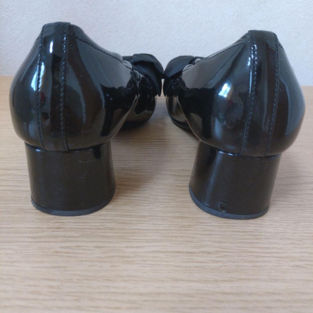 美品　PRADA ブラック リボン付きパンプス