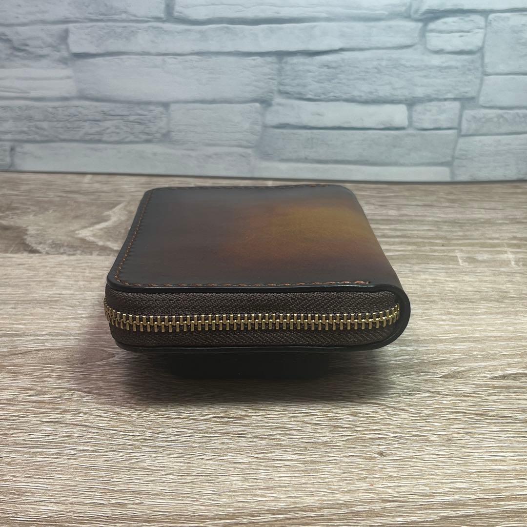 ルアーワレット　本革レザー　手染めアンティークキャメル　ハンドメイド　渓流