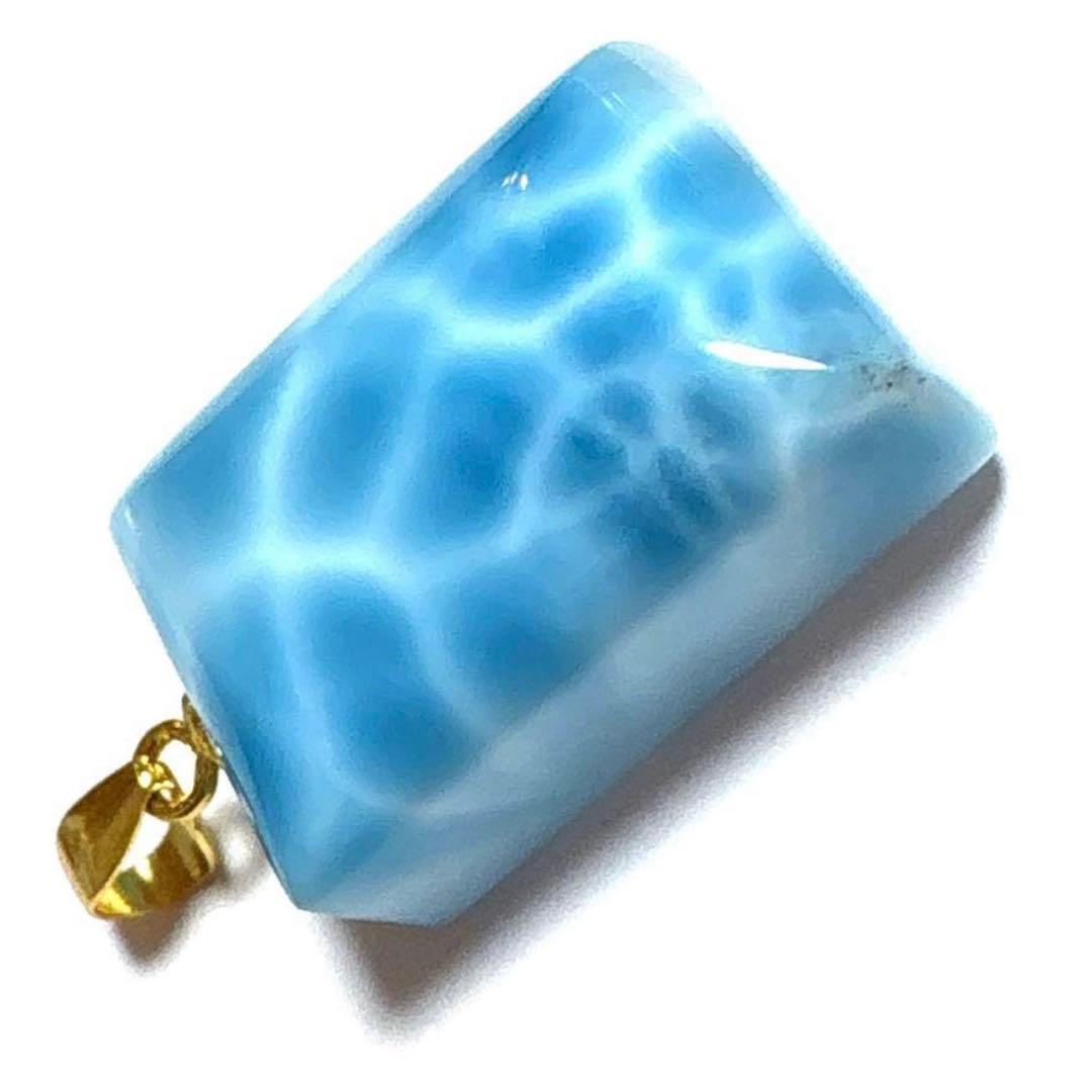 明日以降22,000円　最高品質　天然石　ラリマー　ペンダント　レクタングル