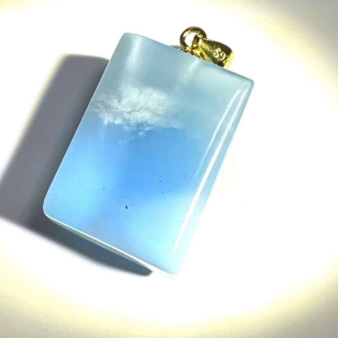 明日以降22,000円　最高品質　天然石　ラリマー　ペンダント　レクタングル