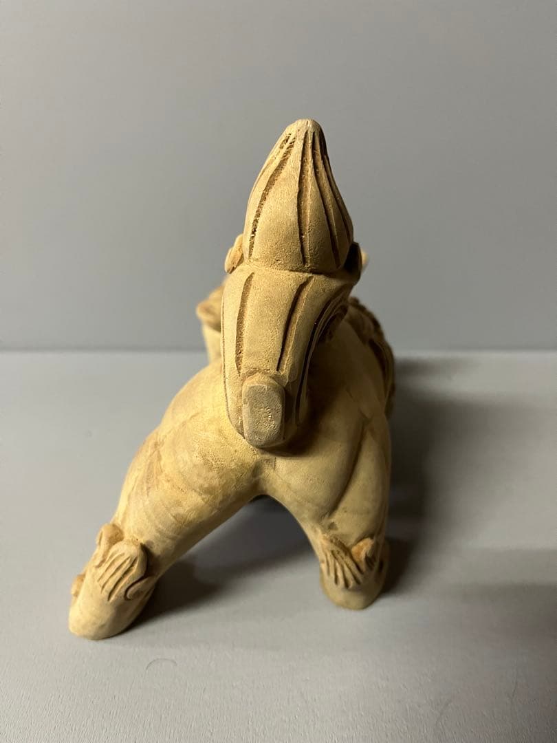 木彫り　獅子像　１対　35