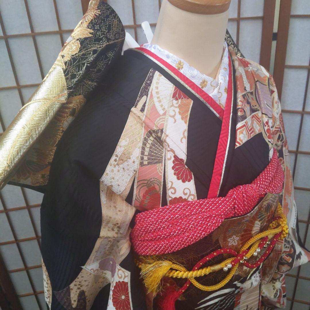 453【最終価格】古典柄　和モダン【正絹振袖7点フルセット】成人式卒業式謝恩会