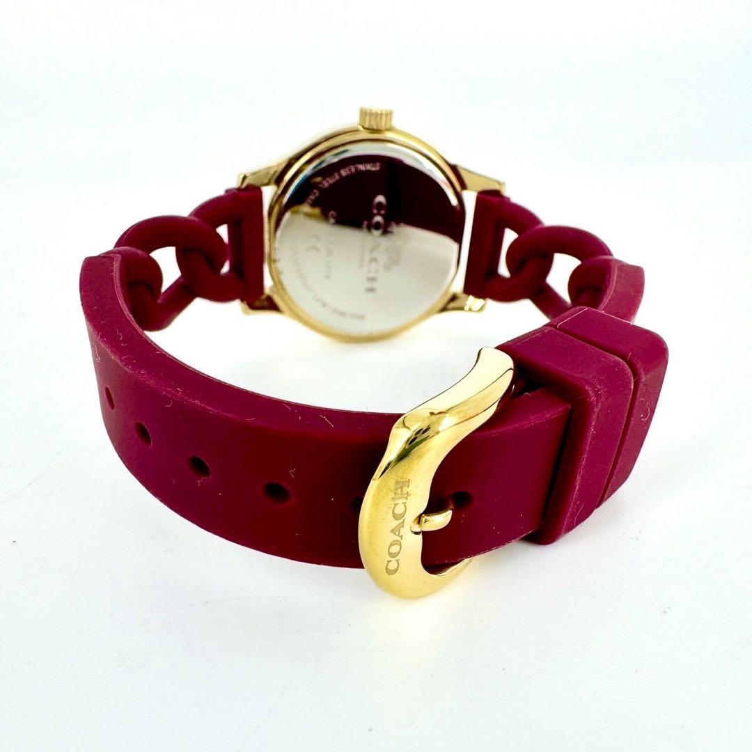 【箱・ほぼ未使用】COACH コーチ ゴールド シグネチャー ラバー 腕時計