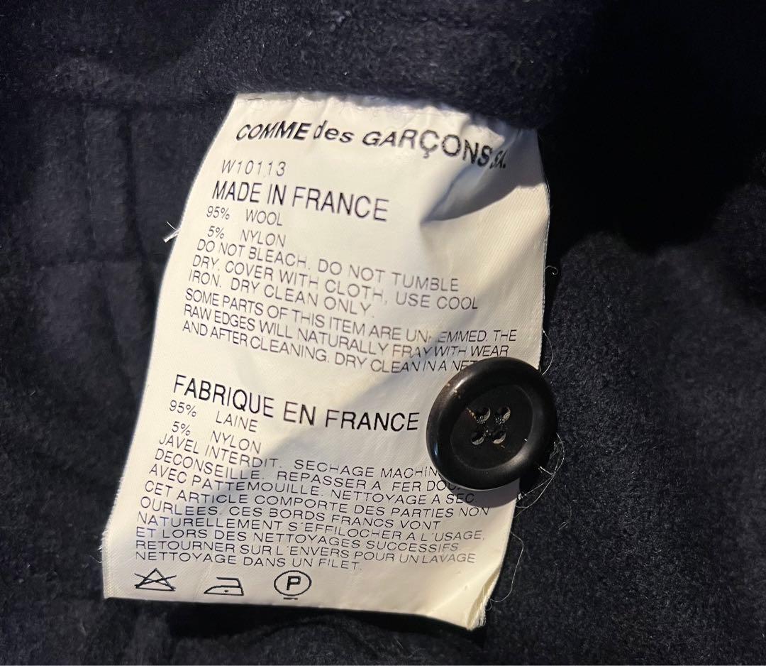 コムデギャルソンシャツ　パッチワークダッフルコート S ネイビー