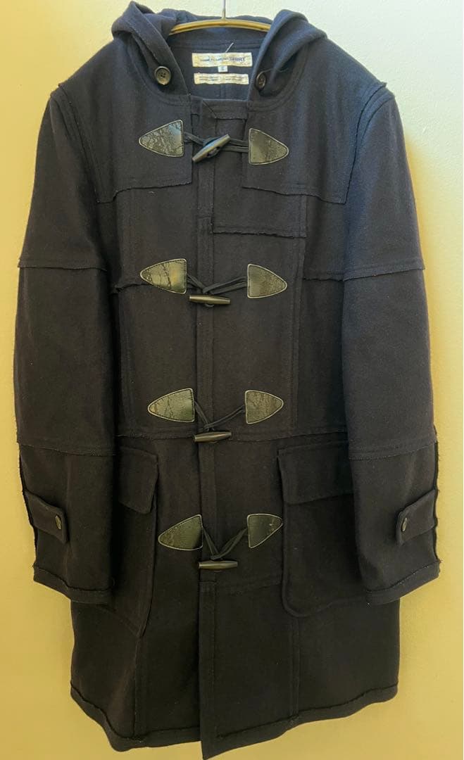 コムデギャルソンシャツ　パッチワークダッフルコート S ネイビー