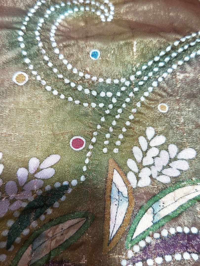 逸品 袋帯 辻ヶ花 金通 金彩 正絹 落款 帯 名品