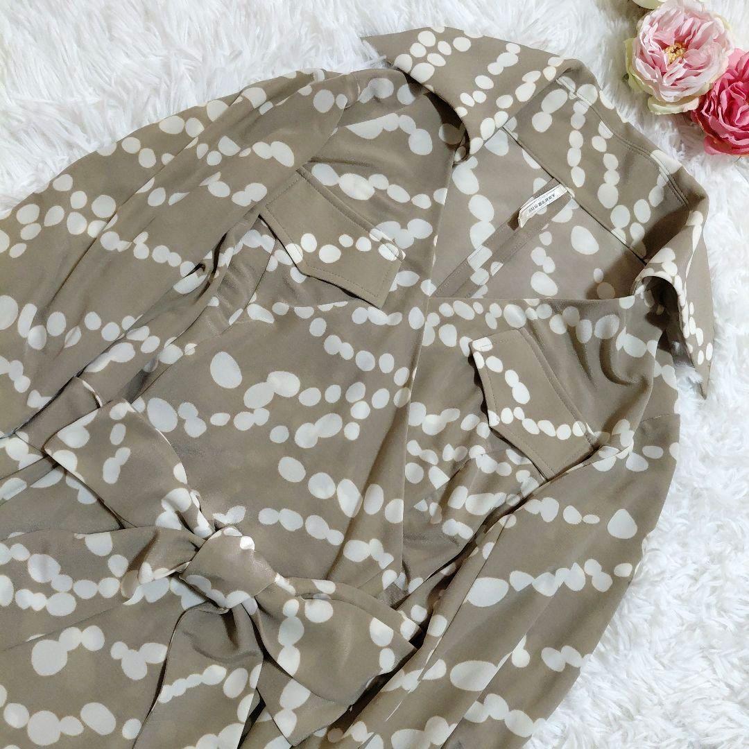 バーバリー　BURBERRY　ワンピース　 カシュクール　総柄　ベルトリボン