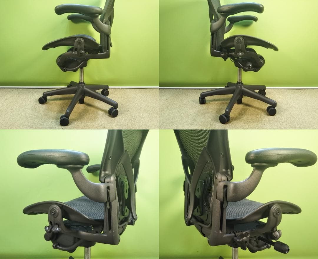 bj　アーロンチェア　Aサイズ　フル装備　レバー式可動肘　前傾機能有り　中古品