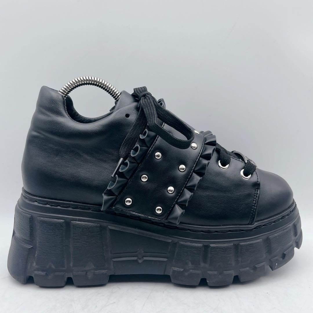 大人気✨pium ピウム フリルベルトボリュームスニーカー 厚底 黒 S