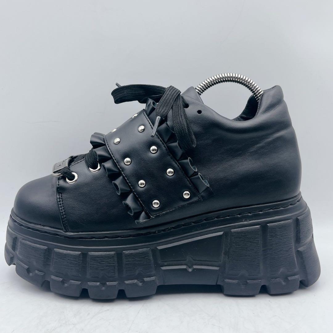 大人気✨pium ピウム フリルベルトボリュームスニーカー 厚底 黒 S