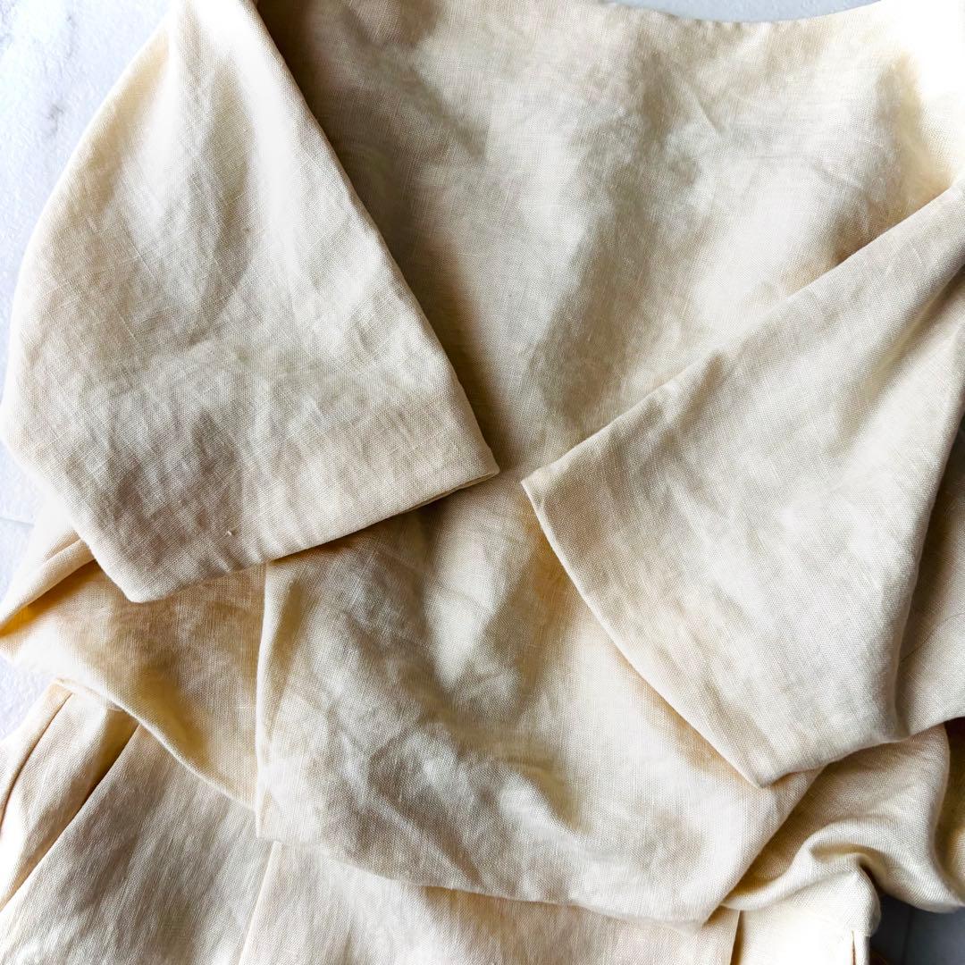 エンフォルド＊バッグオープンオールインワン 36 ライトベージュ 麻 定価4.2