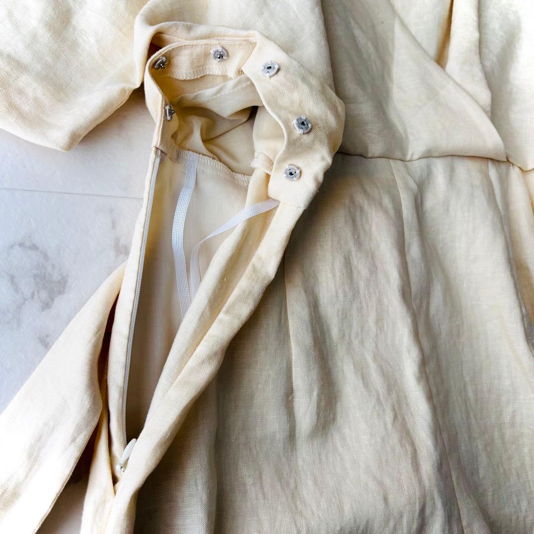 エンフォルド＊バッグオープンオールインワン 36 ライトベージュ 麻 定価4.2