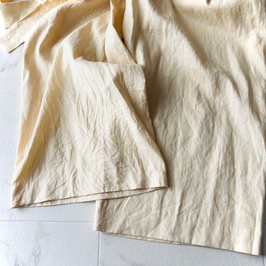 エンフォルド＊バッグオープンオールインワン 36 ライトベージュ 麻 定価4.2