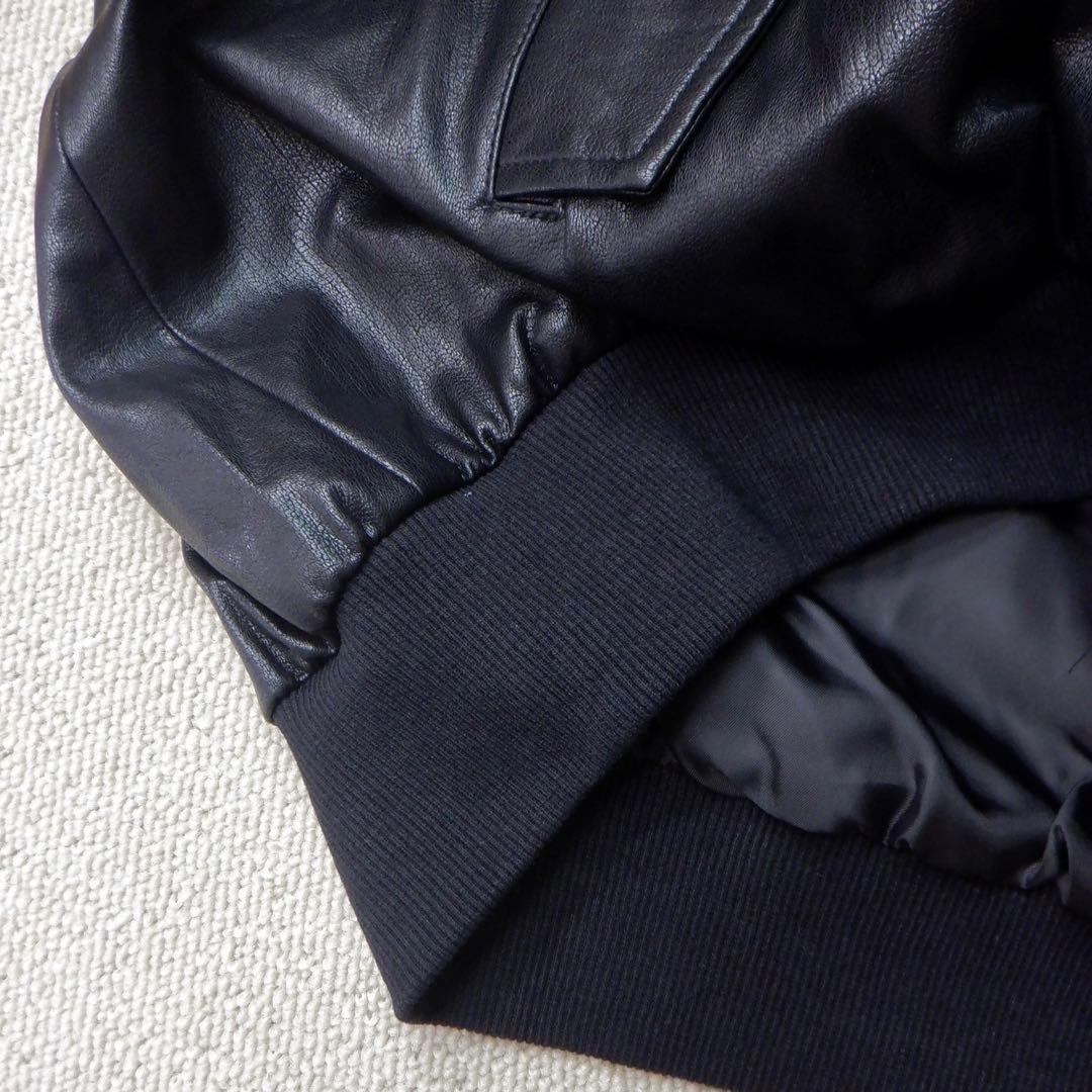 ＊新品タグ付 スカラー　153635：スカラーとキノコ刺繍 合皮ブルゾン