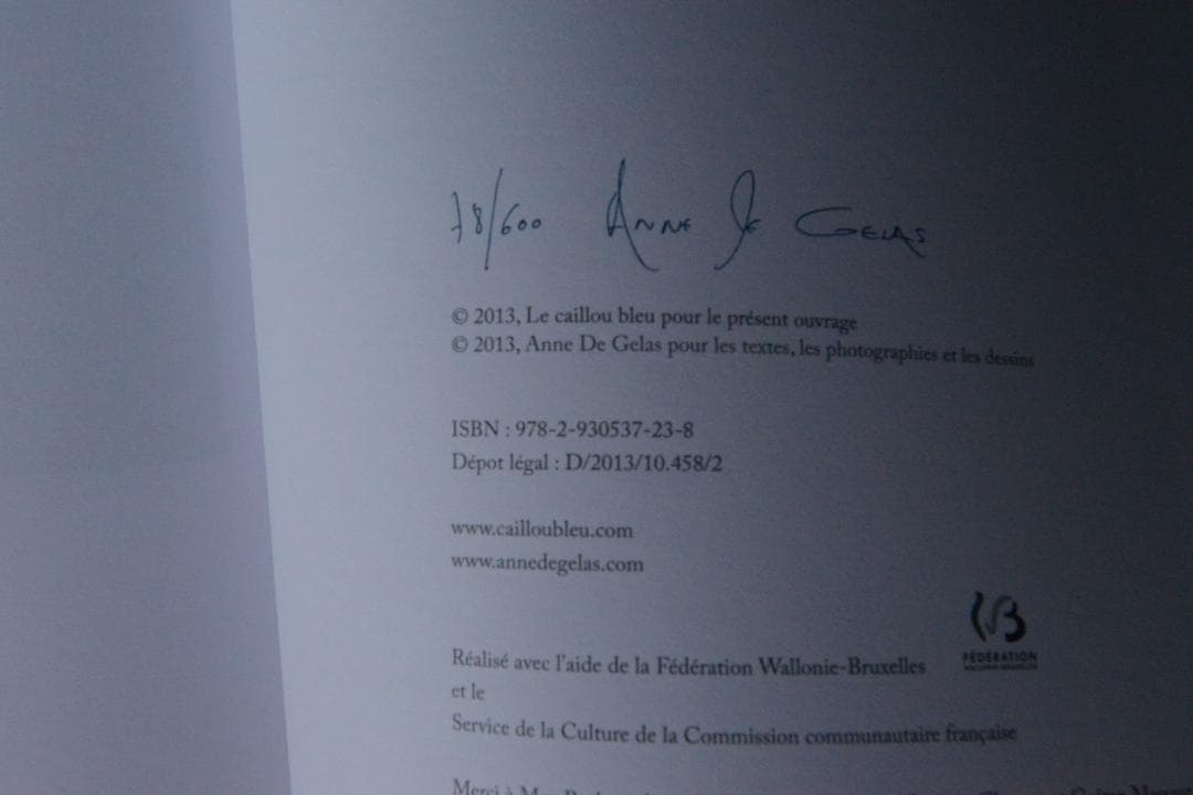 【Anne De Gelas：L'amoureuse】★著者サイン入り