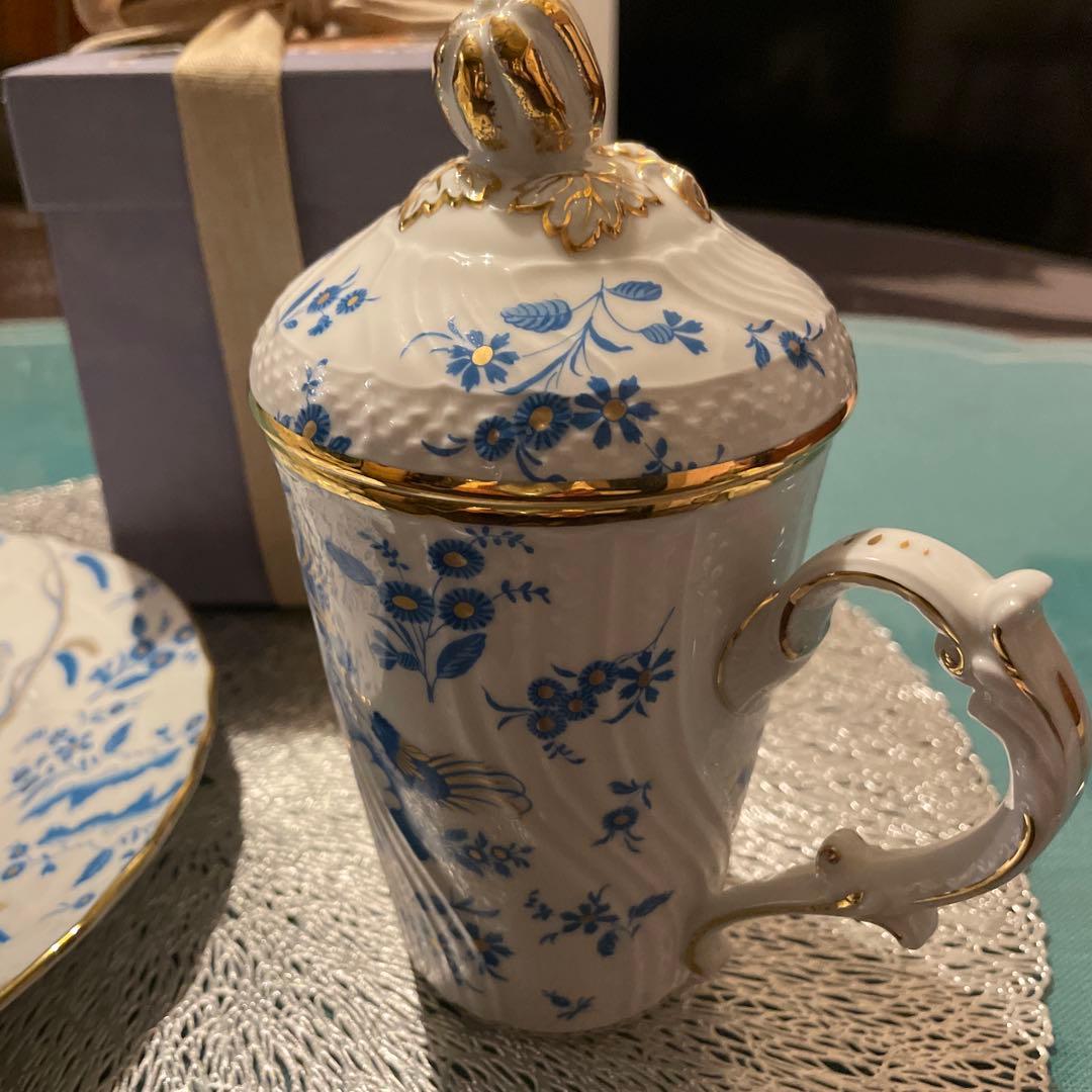 ジノリ　オーロ　ディロッチャ蓋付きマグカップ