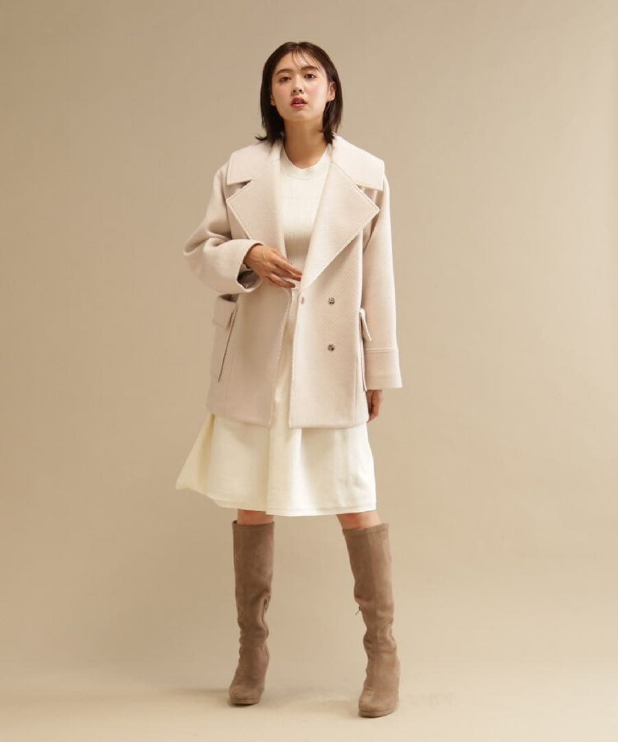 JILL by JILL STUART ホワイト ウール混合 ピーコート