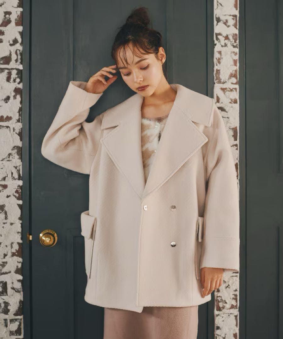 JILL by JILL STUART ホワイト ウール混合 ピーコート